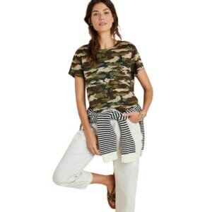 Sanctuary | Women's Green Short Sleeve Crew Neck Camo Print Shirt Size Medium